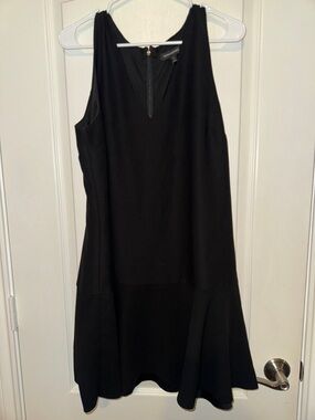 Banana Republic Black Sleeveless Mini Flounce-Hem Dress